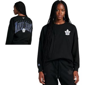 image:imageGAME 7 NHL Womens X NHL Womens Officially Licensed Long Sleeve Crew Neck Cotton TShirtBlack