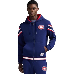 image:imageGAME 7 NHL mens X Nhl Mens Officially Licensed Long Sleeve Zip Up Hooded Fleece SweatshirtBlue